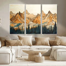 Rustic Wood Mountain Wall Art Print | Triptych Giclee Print by MyGreatCanvas | Canvas Wall Art Prints | Photo Prints & Wall Decor