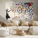 Banksy Graffiti Wall Art Canvas Print: Girl Releasing