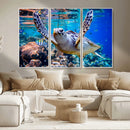 Underwater Sea Turtle Wall Art Canvas Print – Vibrant Ocean