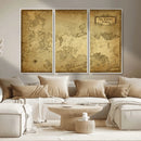 Vintage Game of Thrones Map Wall Art | Westeros and Essos