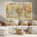 Push Pin World Map Canvas Print – Travel Tracker Wall Art