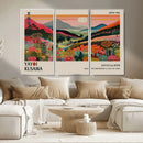 Yayoi Kusama Landscape Canvas Print, Vibrant Floral Mountain