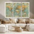 Push Pin World Map Canvas Print – Travel Tracker Wall Art