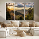 Sunrise Over the Smoky Mountains Canvas Wall Art –