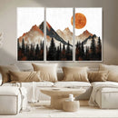 Modern Abstract Mountain Canvas Wall Art Print, Abstract