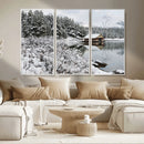 Winter Wall Art - Cabin by the Lake Canvas Wall Art - Serene by MyGreatCanvas | Canvas Wall Art Prints | Photo Prints & Wall Decor
