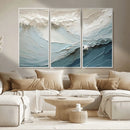 Waves Abstract Wall Art Print, Modern Framed Abstract Canvas