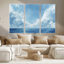 Abstract Ocean Print Artwork- Serene Blue Ocean Canvas Wall