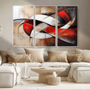 Abstract Wall Art - Modern Red and White Canvas Wall Art