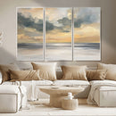 Modern Coastal Artwork with Vibrant Abstract Ocean Waves
