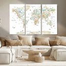 Animal World Map for Kids Room Decor