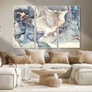 Abstract Blue and Gold Canvas Wall Art - Fluid Modern Ink