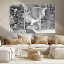 Black White Abstract Canvas Wall Art - Fluid Ink Artwork -