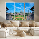 Wrigley Field Chicago Cubs Panoramic Art Multi-Piece Canvas