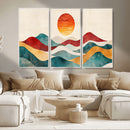 Southwest Mountain Wall Art Canvas Print – Boho Triptych
