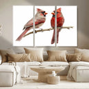 Cardinal Canvas Wall Art - Male and Female Cardinal Print -