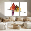 Cardinal Bird Canvas Wall Art - Male and Female Cardinal