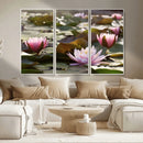 Lotus Flower Wall Art Canvas Print, Water Lily Large Wall