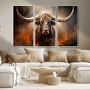 Highland Bull Canvas Abstract Canvas Wall Art Print –