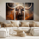 Highland Bull Canvas Abstract Canvas Wall Art Print –