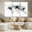 Flight Routes Air Traffic Map Canvas Wall Art - Framed -