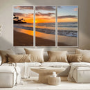Sunset Wall Art Print - Stunning Beach Sunset Canvas Artwork