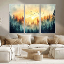 Abstract Forest Wall Art Print- Serene Nature Canvas Print