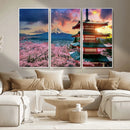 Mount Fuji Cherry Blossom Wall Art Canvas Print – Framed