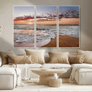 Ocean Sunset Wall Art Canvas Print – Framed Sandy Shore