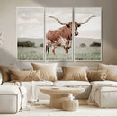 Texas Longhorn Wall Art – Framed Spotted Cattle Canvas by MyGreatCanvas | Canvas Wall Art Prints | Photo Prints & Wall Decor