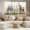 Wild Horses Wall Art Canvas Print, Framed Running Horses Art