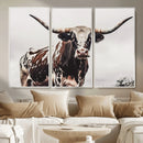 Texas Longhorn Wall Art – Framed Spotted Bull Canvas by MyGreatCanvas | Canvas Wall Art Prints | Photo Prints & Wall Decor