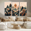 Wood Mountain Landscape Wall Art Canvas Print – Framed