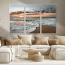 Ocean Sunset Wall Art Canvas Print – Framed Beach Waves