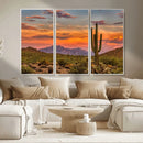 Saguaro Cactus Wall Art Canvas Print – Framed Arizona Sunset
