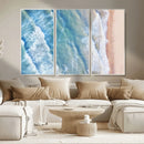 Aerial Ocean View Wall Art Canvas Print – Framed Soft Blue