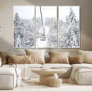 Snowy Ski Lift Wall Art – Framed Winter Mountain Canvas by MyGreatCanvas | Canvas Wall Art Prints | Photo Prints & Wall Decor