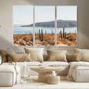 Desert Lake Wall Art – Framed Cactus Mountain Canvas by MyGreatCanvas | Canvas Wall Art Prints | Photo Prints & Wall Decor