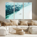 Minimal Beach Wall Art – Framed Ocean Swimming Canvas by MyGreatCanvas | Canvas Wall Art Prints | Photo Prints & Wall Decor