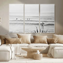Surfer Silhouette Wall Art – Framed Calm Ocean Canvas by MyGreatCanvas | Canvas Wall Art Prints | Photo Prints & Wall Decor