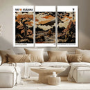 Modern Japanese Wall Art Canvas Print – Framed Abstract