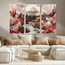 Mountain Wall Art Canvas Print – Framed Autumn Forest