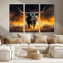 Longhorn Canvas Wall Art Canvas Print – Framed Bold Bull