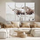 Longhorn Wall Art Canvas Print – Framed Western Cow Rustic