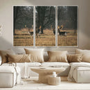 Deer Wall Art Canvas Print – Framed Rustic Wildlife Stags