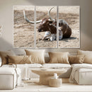 Texas Longhorn Wall Art Canvas Print – Framed Country Living