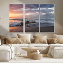 Golden Hour Wall Art Canvas Print – Framed Tranquil Waves