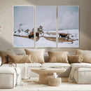 Bison Wildlife Wall Art Canvas Print – Framed Snowy Prairie by MyGreatCanvas | Canvas Wall Art Prints | Photo Prints & Wall Decor