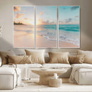 Beach Sunset Wall Art Canvas Print – Framed Ocean Waves