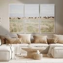 Bison Herd Wall Art Canvas Print – Framed Western Bison